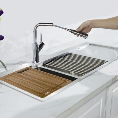 Vòi rửa bát rút dây Konox, Model Artan Chrome, 6 phiên bản màu, Bề mặt mạ PVD 5 lớp cao cấp, Lõi đồng tiêu chuẩn CW617N, Linh kiện phụ trợ dòng chảy nhập khẩu châu Âu, Bảo hành chính hãng 5 năm, Hàng chính hãng