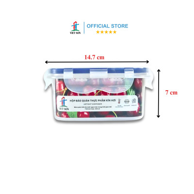 [TẶNG KHAY RÁO NƯỚC] Bộ 2 Hộp Đựng Thực Phẩm VIETSON 600ml Nắp Khóa 4 Cạnh Kín Hơi