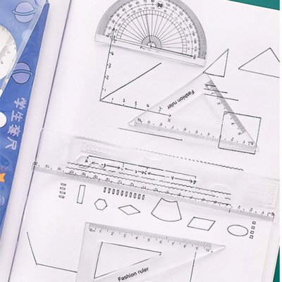 Bộ 4 thước hình học / bộ thước toán học nhựa cho học sinh- sinh viên  