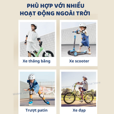 Đồ bảo hộ tay chân kèm mũ cho bé Mideer Protective Clothing Bike, đồ chơi vận động cho bé