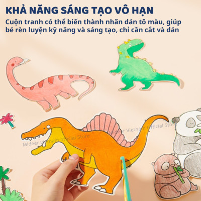 Tranh tô màu dán tường cho bé khổng lồ 4m*40cm Mideer Adhesive Colouring Scroll