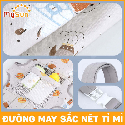 Điệu địu vải cho em bé sơ sinh 4 tư thế có đỡ cổ đa năng an toàn 1 2 3 4 5 6 12 tháng tuổi MySun