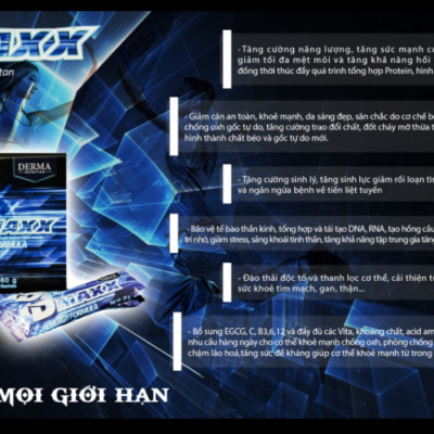 DMAXX thức uống bổ sung vitamin năng lượng có đường DAMODE 30 gói dùng thử màu xanh