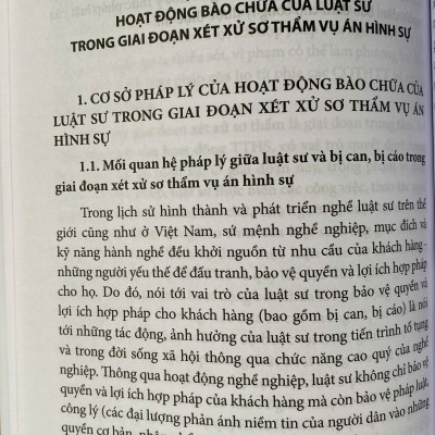 Hoạt Động Bào Chữa Của Luật Sư Trong Gia Đoạn Xét Xử Sơ Thẩm Vụ Án Hình Sự