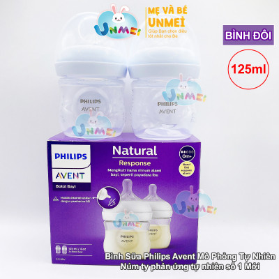 Bình sữa mô phỏng tự nhiên mới hiệu Philips Avent  cho trẻ từ 0 tháng tuổi (125ml-đôi)_SCY900.02