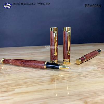 Bút ký gỗ Cẩm Lai/Trắc vân gỗ tự nhiên siêu đẹp, hàng cao cấp có nắp đậy (PEH995N) Quà tặng vô giá - Mang lại may mắn bình an - đẳng cấp cho người sở hữu - HAHANCO