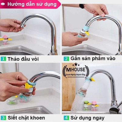 Đầu nối vòi nước KG17 tăng áp thông minh chứa hạt lọc bẩn, phù hợp mọi loại vòi xoay 360độ khoảng 3.5cm (giao màu ngẫu nhiên)