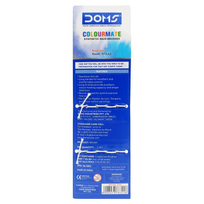 Bộ 5 Cây Cọ Vẽ Tổng Hợp Đầu Tròn - DOMS Colormate 8341