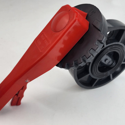 Van bướm mặt bích tay gạt phi 63, 90, 110, 125, 160, 200 Eurolife EL-VB (xám đỏ)