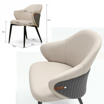 Ghế tiếp khách nệm da PVC màu xám ECO 30A-P Nội thất Capta Ghế cafe nhà hàng khách sạn nệm simili cao cấp chân sắt sơn tĩnh điện màu đen tại HCM