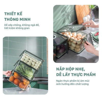 Hộp Đựng Thực Phẩm 3L Có Nắp Tách Nước Và Tay Cầm Tiện Lợi – Hộp Bảo Quản Đồ Ăn Tủ Lạnh - Hộp Lạnh - HÀNG CHÍNH HÃNG MINIIN