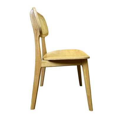 Ghế phòng ăn gỗ cao su PLC 3C-W Nội thất Capta Ghế nhà hàng giá rẻ gỗ cao su thiết kế lưng tựa mắt cáo lạ mắt độc đáo tại tp hcm