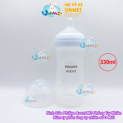 Bình sữa mô phỏng tự nhiên mới hiệu Philips Avent  cho trẻ từ 3 tháng tuổi (330ml-đơn)_SCY906.01