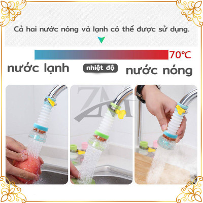 Vòi tăng áp suất , đầu vòi nối rửa bát tăng áp   xoay 360 độ cho bồn rửa chén có than hoạt tính 