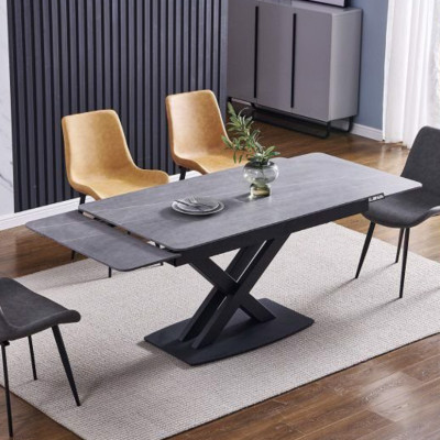 Bàn ăn thông minh kéo dài mặt đá ceramic Juno Sofa chân sắt kích thước 1m4/1m8 x 80 x 75cm