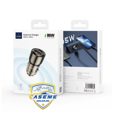 Tẩu Sạc GEEK 95W QC012 - 2 Cổng Sạc USB A + USB C - Sạc Nhanh PD+QC