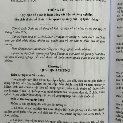 Luật Quản Lý, Sử Dụng Vũ Khíi, Vật Liệu Nổ Và Công Cụ Hỗ Trợ, Các Văn Bản Quy Định Chi Tiết, Hướng Dẫn Thi Hành - V2572T