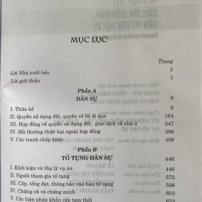 Cẩm Nang Nghiệp Vụ Dành Cho Thẩm Phán, Kiểm Sát Viên, Luật Sư ( Trong lĩnh vực dân sự và tố tụng dân sự) ( Xuất bản lần thứ ba có sửa chữa, bổ sung)