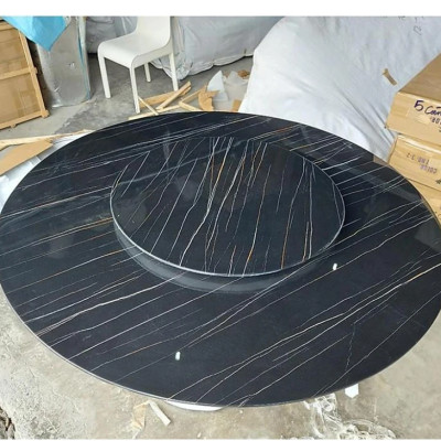 Bàn Ăn Tròn Mặt Đá Khung Sắt Nhập Khẩu Tundo HHP-BBA3316-13 Cao Cấp