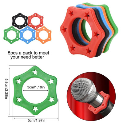 Combo 2 vòng chống lăn micro karaoke chất liệu cao su dẻo siêu mềm chống va đập cho micro xe du lịch
