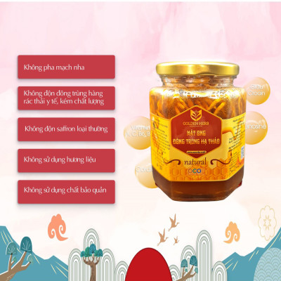 Mật Ong Ngâm Đông Trùng Hạ Thảo 380ml/lọ Golden Herb