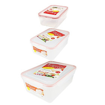 Set 03 hộp thực phẩm chữ nhật inomata (700ml + 1300ml + 2300ml) - Hàng nội địa Nhật Bản |#Made in Japan|