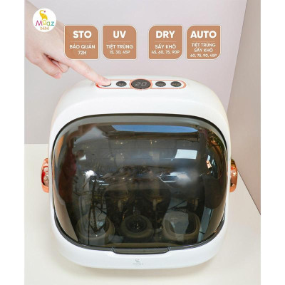 Máy úp bình sữa bản mới, tiệt trùng sấy khô tia UVC Moaz BéBé MB044 PLUS hàng chính hãng