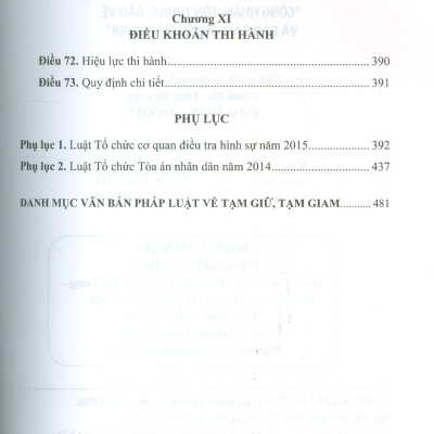 Chỉ Dẫn Tra Cứu, Áp Dụng Luật Thi Hành Tạm Giữ, Tạm Giam Hiện Hành Góp Phần Thực Hiện Nguyên Tắc Hiến Định "Công Nhận, Tôn Trọng, Bảo Vệ Và Bảo Đảm Quyền Con Người" (Sách tham khảo) - 