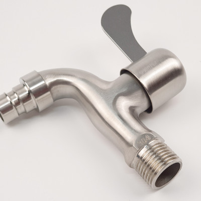 Vòi hồ - vòi máy giặt Inox SUS 304 Eurolife EL-121 (Trắng vàng)