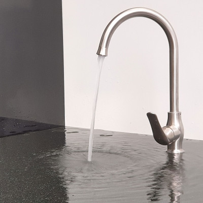 Vòi rửa chén nóng lạnh Inox SUS 304 nguyên khối Eurolife EL-T030 (Trắng vàng)