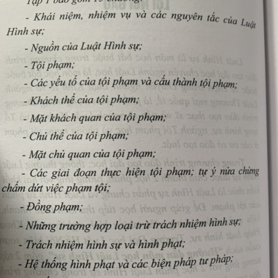 Hướng dẫn môn học Luật hình sự - Tập 1 (phần chung)