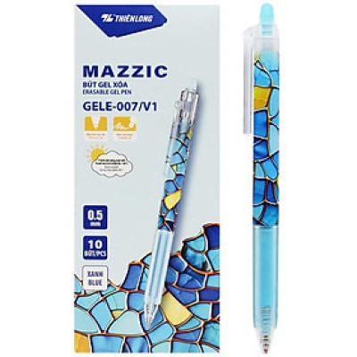 Hộp 10 Bút Gel Xóa Được 0.5 mm - Thiên Long GELE-007/V1 - Mực Xanh