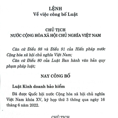 Luật Kinh doanh bảo hiểm