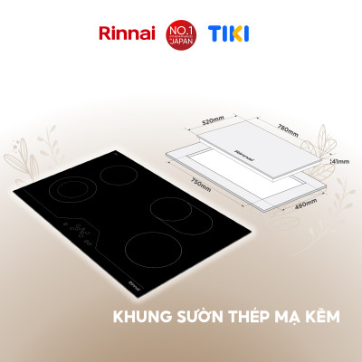 Bếp hồng ngoại Rinnai RB-7104E-CB mặt kính Schott 6000W - Hàng chính hãng.