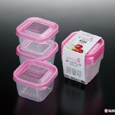 Bộ 3 hộp nhựa bảo quản thực phẩm Nakaya 300ml - Made in Japan