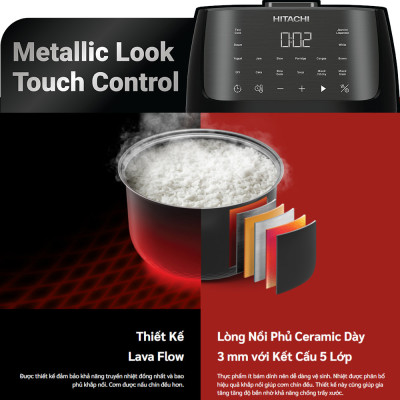 Nồi cơm điện tử 1.8L Hitachi RZ-S18VN(BK) - Hàng chính hãng