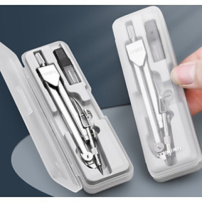 Bộ Compa vẽ kỹ thuật DELI thân thép gắn ngòi (2.0mm) - 8603