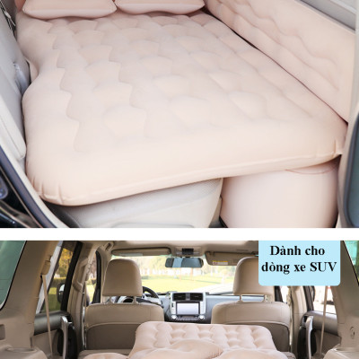 Nệm giường hơi cho xe ô tô, xe hơi 5, 7 chỗ cao cấp, tiện dụng có thành chắn an toàn cho trẻ nhỏ kèm theo bơm điện 12V