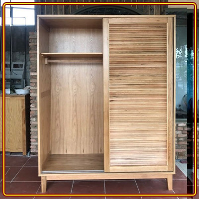 Tủ quần áo gỗ sồi cửa lùa Tundo 140 x 60 x 200 cm