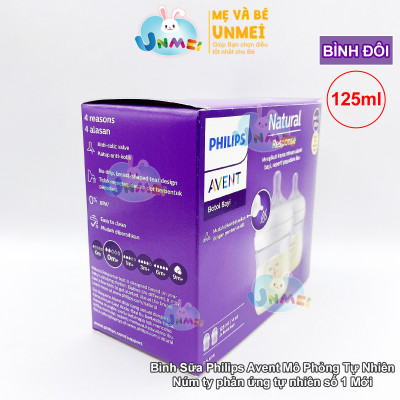 Bình sữa mô phỏng tự nhiên mới hiệu Philips Avent  cho trẻ từ 0 tháng tuổi (125ml-đôi)_SCY900.02