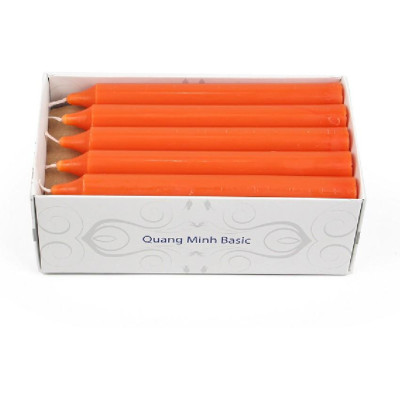 Hộp 15 cây nến thơm thẳng Quang Minh Candle FTRAMART EDC2317 cao 15cm (Cam bí ngô / Cam đỏ)