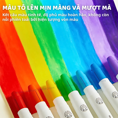 Màu sáp dầu, bút sáp lụa vặn hữu cơ Mideer Silky Crayon kèm quai cho bé 12-24-36 màu