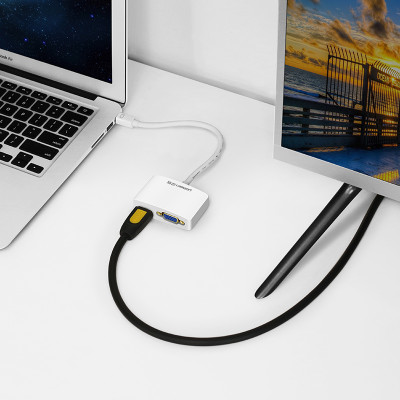Cáp chuyển miniDP sang HDMI và VGA dài 15CM UGREEN MD108 10427 - Hàng chính hãng