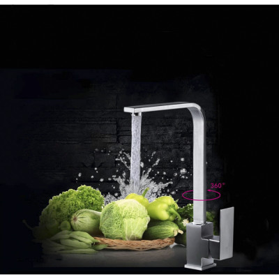 Vòi Rửa Bát Chén Dẹt Nóng Lạnh ABG Inox 304 Cao Cấp, Hai Chế Độ Nóng Lạnh, Xoay 360 Độ, Tặng Kèm Hai Dây Cấp Nóng Và Lạnh -Hàng Chính Hãng