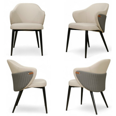 Ghế tiếp khách nệm da PVC màu xám ECO 30A-P Nội thất Capta Ghế cafe nhà hàng khách sạn nệm simili cao cấp chân sắt sơn tĩnh điện màu đen tại HCM