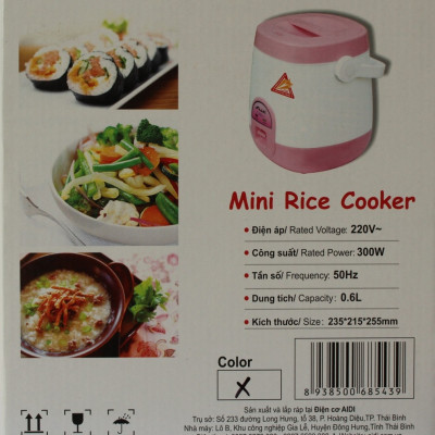 Nồi Cơm Điện Cặp Lồng Mini Thân Nhựa Aidi MR-SM 88N (0,6 lít) - Màu Ngẫu Nhiên - Chính Hãng