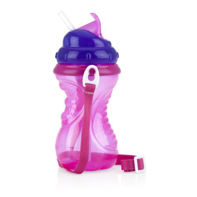 [ 10149-Nuby ] Bình uống nước 420ml, có ống hút, kèm dây đeo ( NSX 08.11.2018 )
