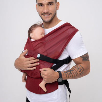 Địu vải BUBI Gen 3 - 100% LƯỚI - ĐỎ ĐÔ