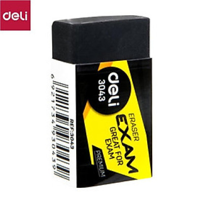 Tẩy 2B Deli, 40×22×12mm, Đen - 45 Viên/hộp - E3043 