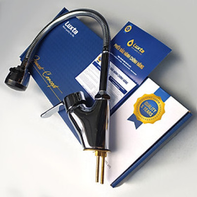 Vòi Rửa Bát Đồng Thau Mạ Crome Nóng Lạnh LUXTA L3203B - Thân uốn dẻo, đầu vòi tăng áp 2 chế độ